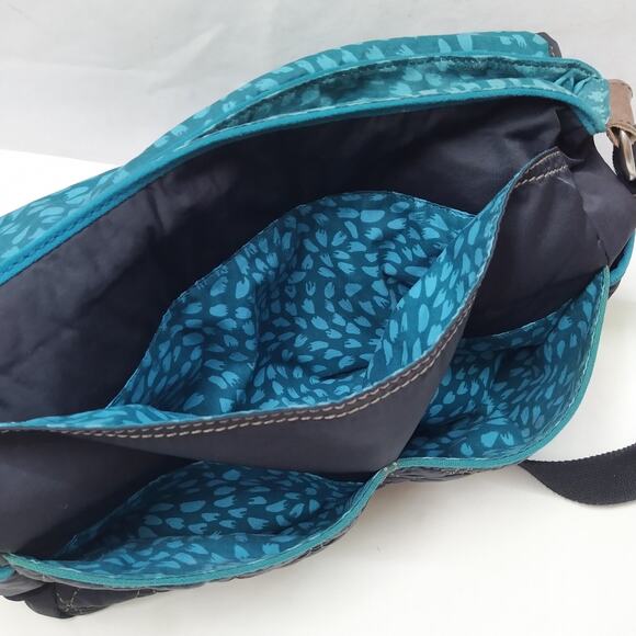 Fossil Black Nylon Floral Flap Closure Messenger Crossbody Bag - Picture 11 of 16